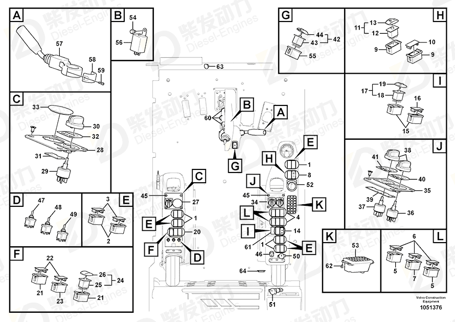 VOLVO Switch 70369707 Drawing