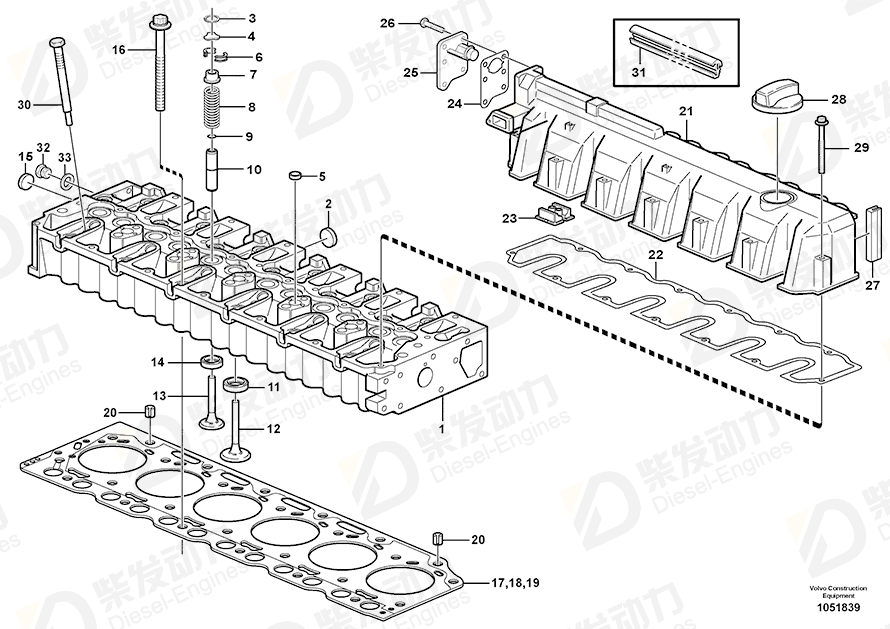 VOLVO Cylinder head 20799762 Drawing