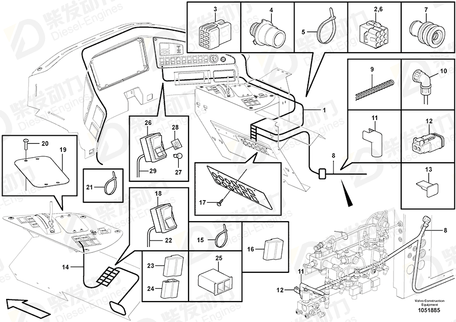 VOLVO Cable harness 15124766 Drawing