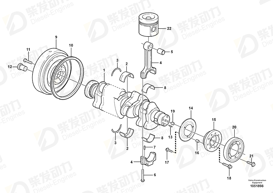 VOLVO Main bearing kit 21234191 Drawing VOLVO Main bearing kit 21234191 Drawing