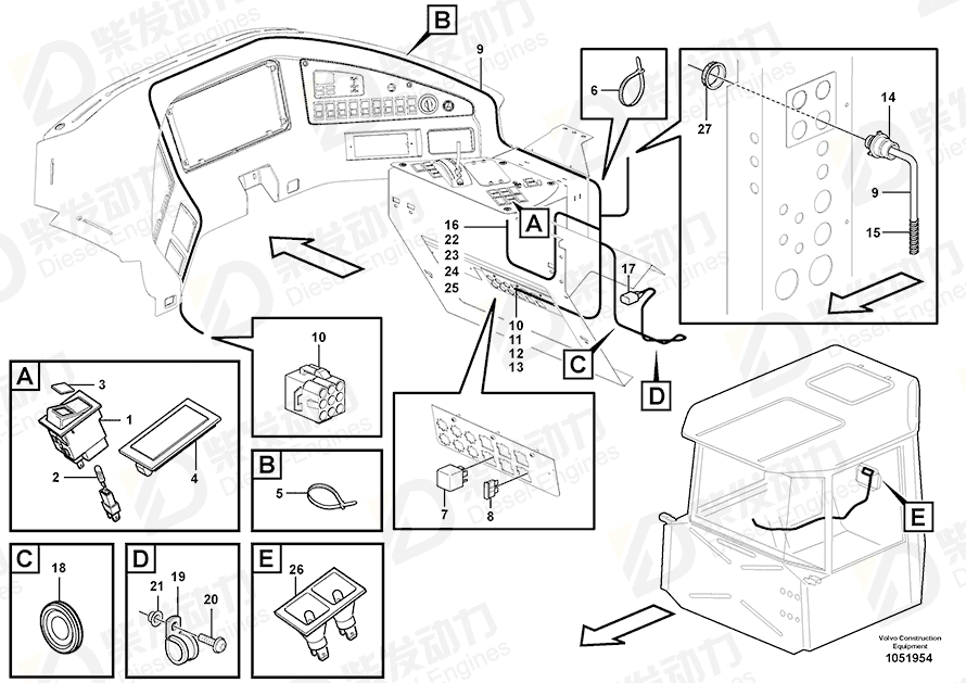 VOLVO Cable harness 15132114 Drawing