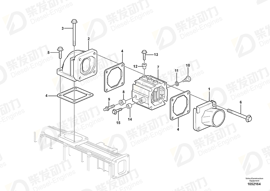VOLVO Hose nipple 21511601 Drawing VOLVO Hose nipple 21511601 Drawing