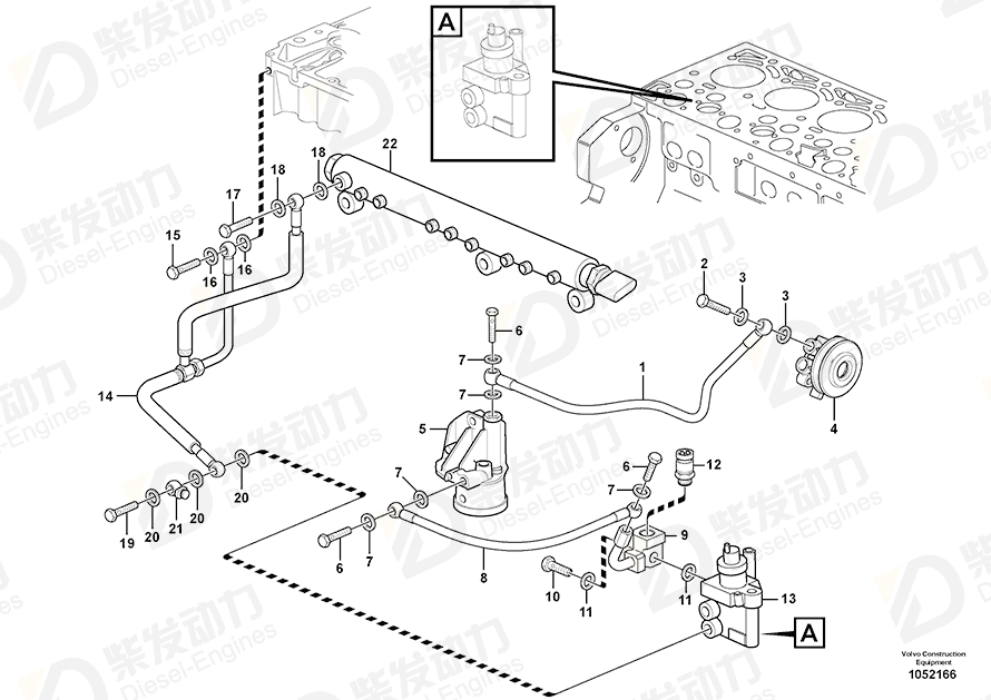 VOLVO Hollow screw 20792099 Drawing