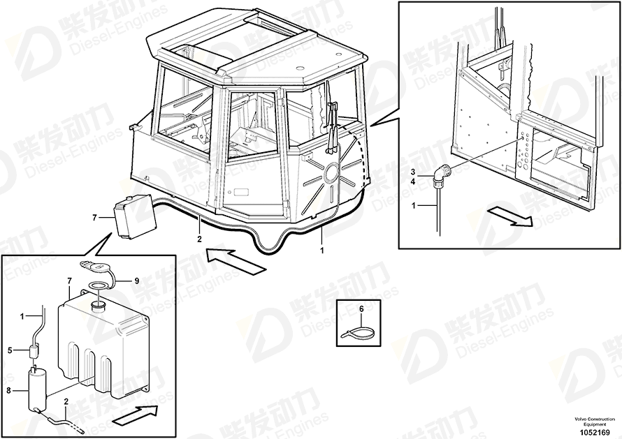 VOLVO Washer pump 11707985 Drawing