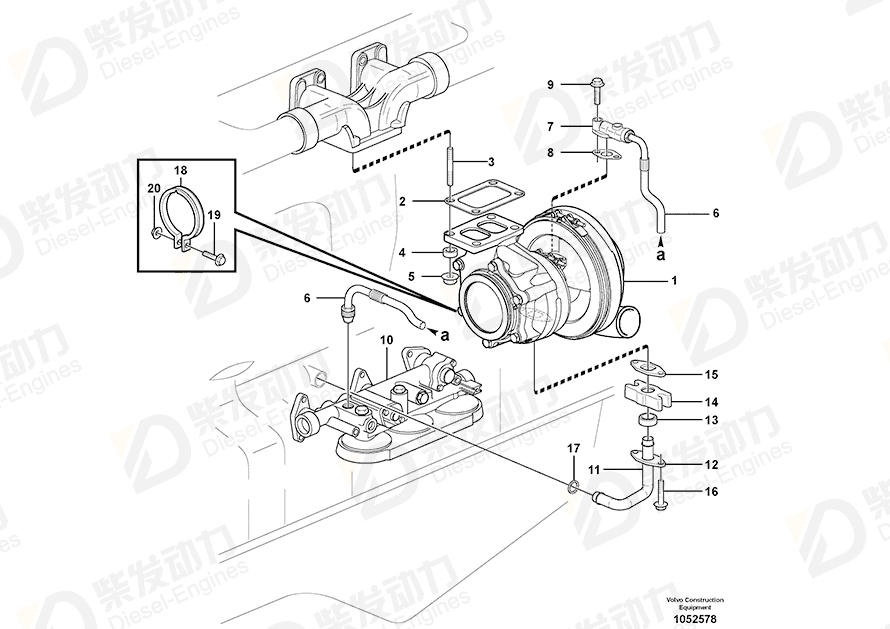 VOLVO Turbocharger 10423085 Drawing