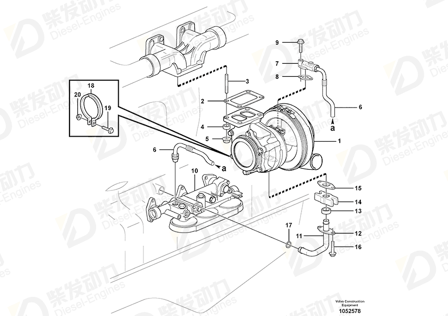 VOLVO Spacer sleeve 21528140 Drawing VOLVO Spacer sleeve 21528140 Drawing