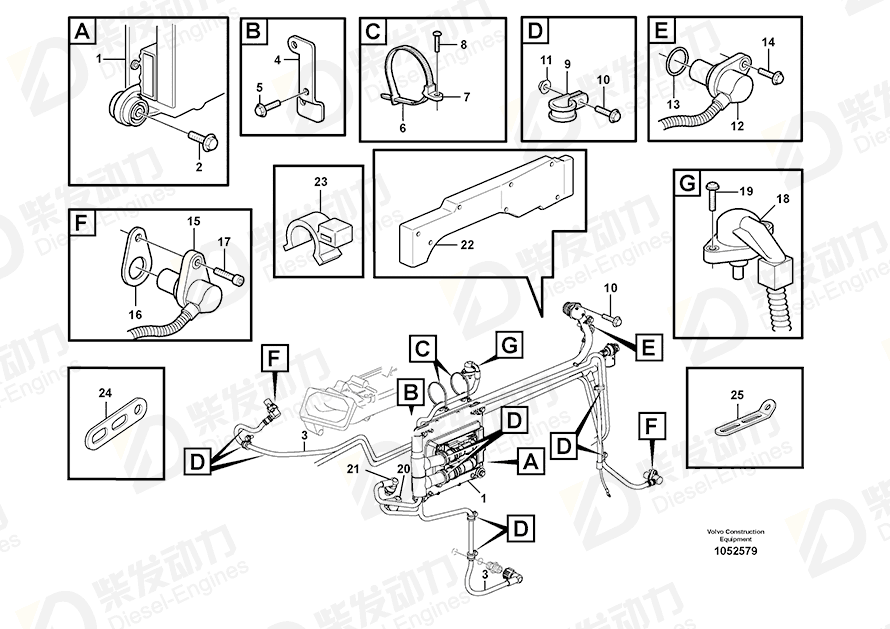VOLVO Cable harness 15107105 Drawing