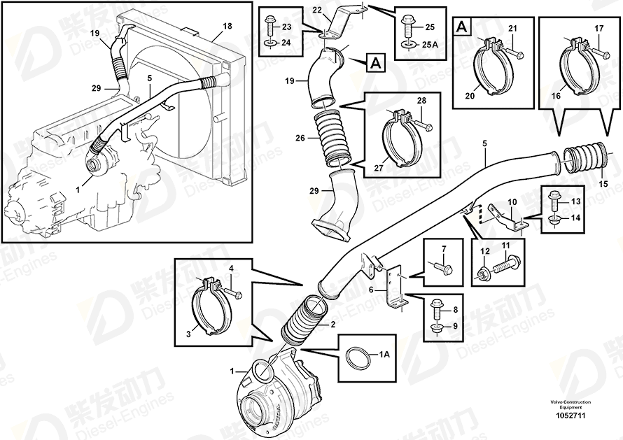VOLVO Charge air hose 17247668 Drawing VOLVO Charge air hose 17247668 Drawing