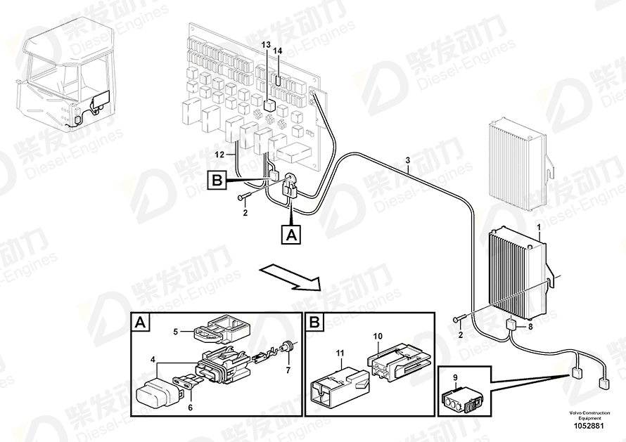 VOLVO Cable harness 15134056 Drawing