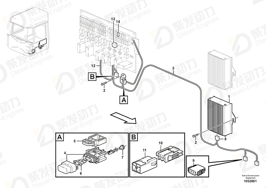 VOLVO Cable harness 11125846 Drawing VOLVO Cable harness 11125846 Drawing