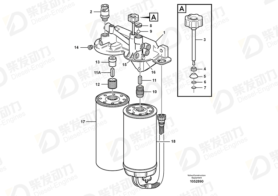 VOLVO Filter retainer 20509138 Drawing VOLVO Filter retainer 20509138 Drawing