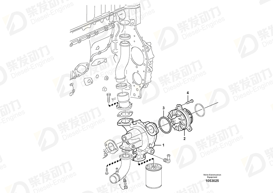 VOLVO Coolant Pump 20713954 Drawing