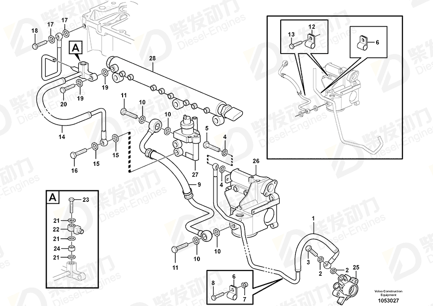 VOLVO Hollow screw 993596 Drawing