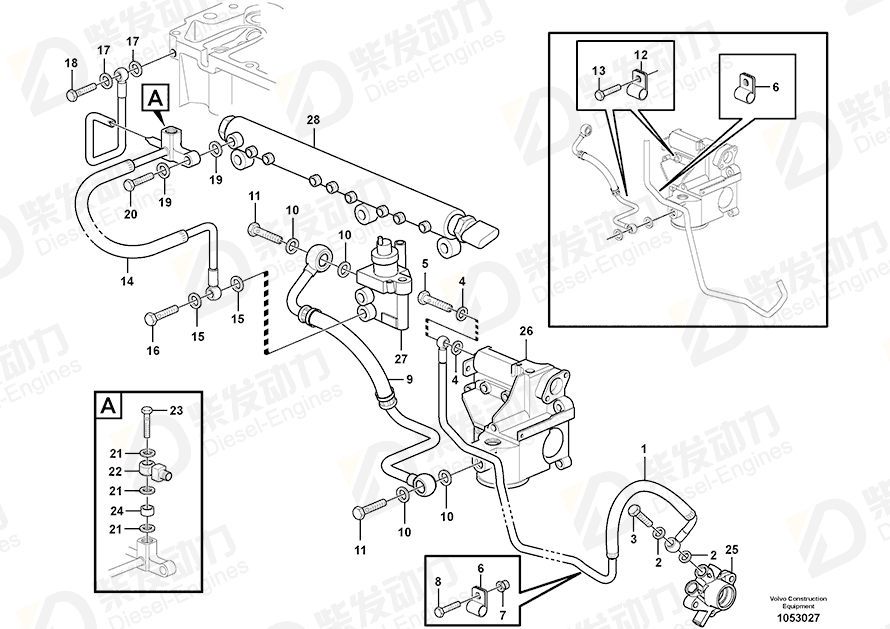 VOLVO Hollow screw 20450664 Drawing