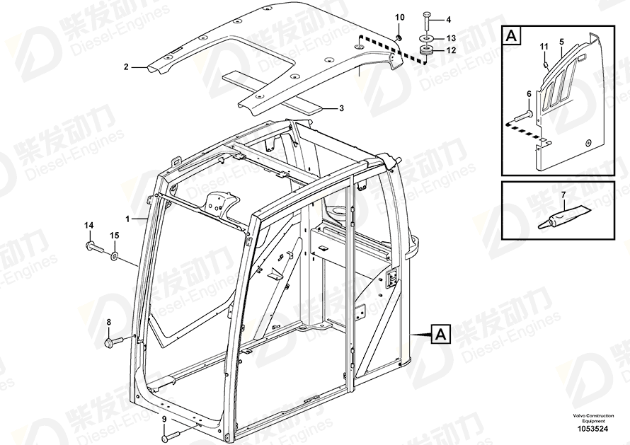 VOLVO Cab framework 15088592 Drawing