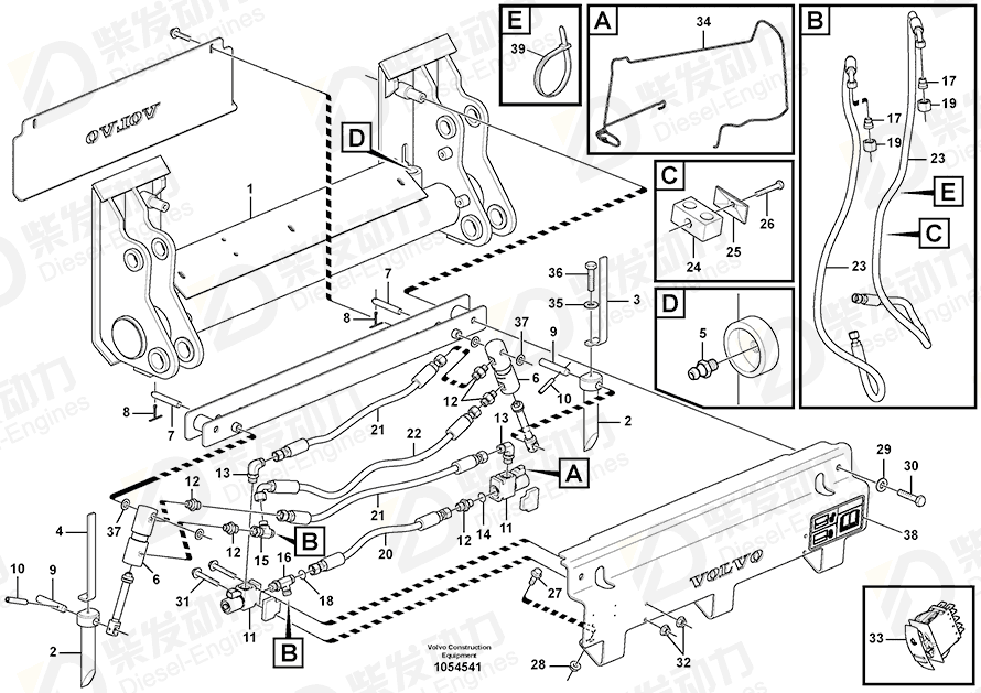 VOLVO Spring pin 13951967 Drawing