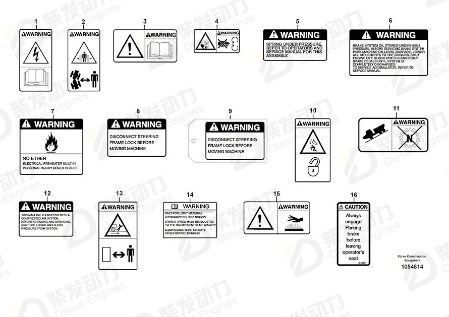 VOLVO Decal 11414828 Drawing