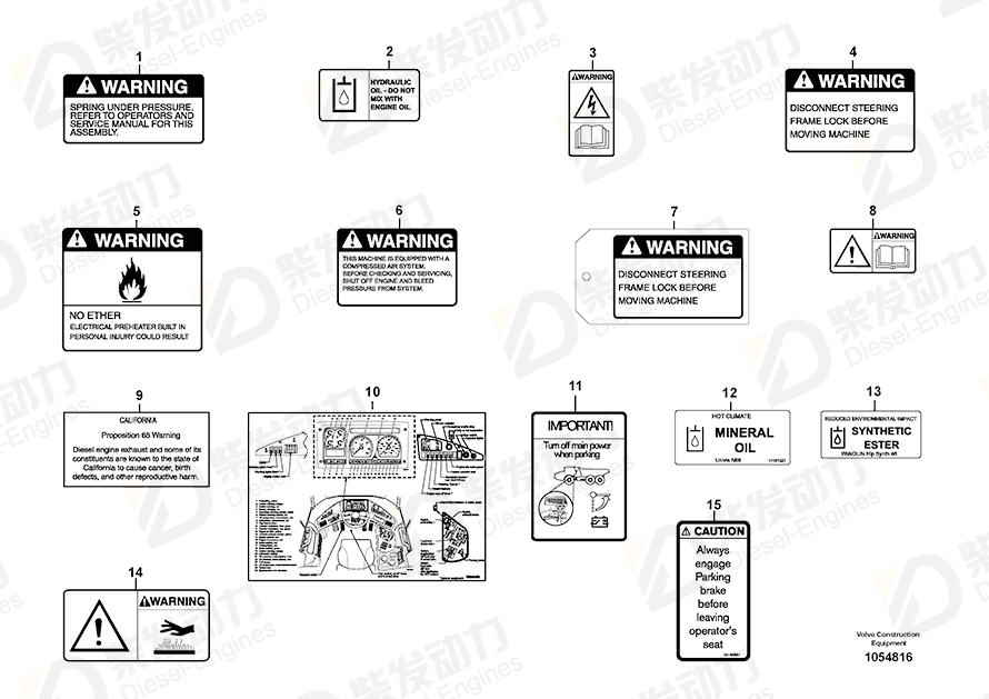 VOLVO Decal 15002453 Drawing