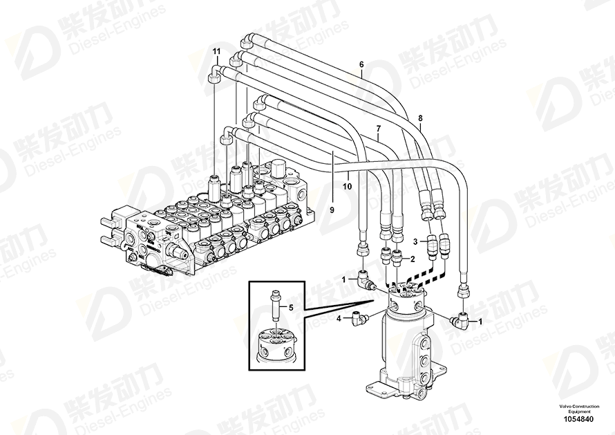 VOLVO Elbow nipple 935640 Drawing