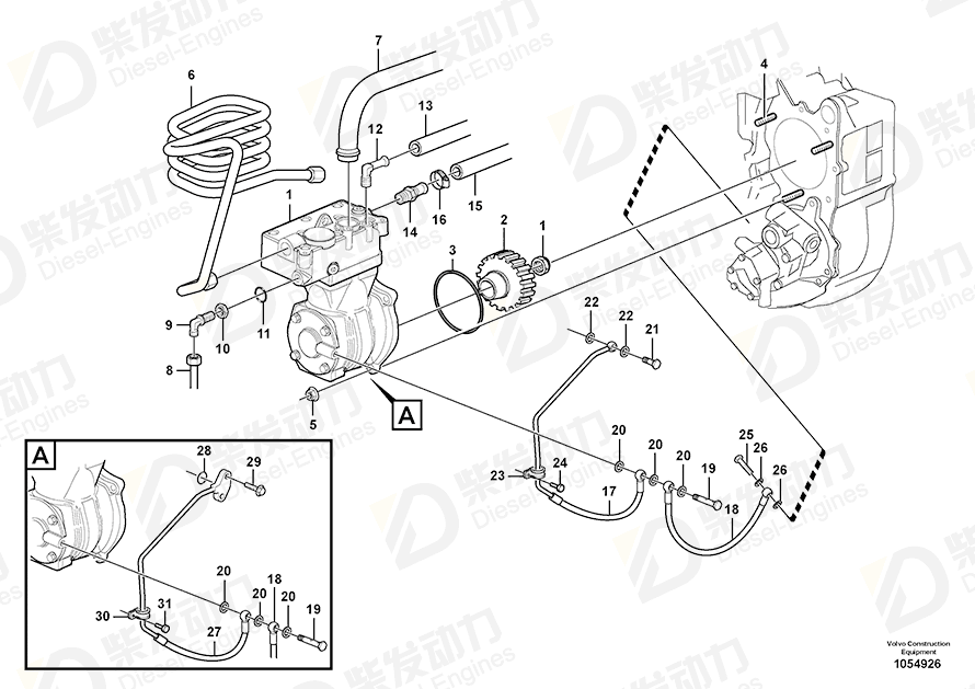 VOLVO Hose 11128098 Drawing