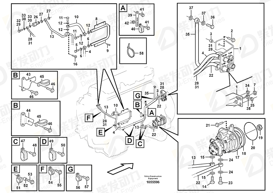 VOLVO Fuel pipe 11158243 Drawing