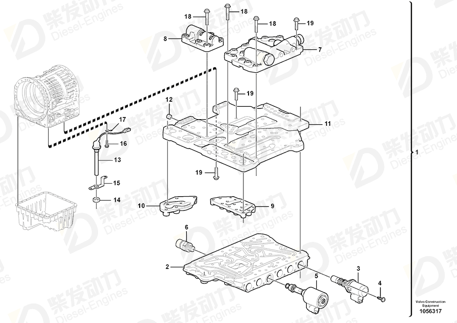 VOLVO Sleeve nut 17399090 Drawing VOLVO Sleeve nut 17399090 Drawing