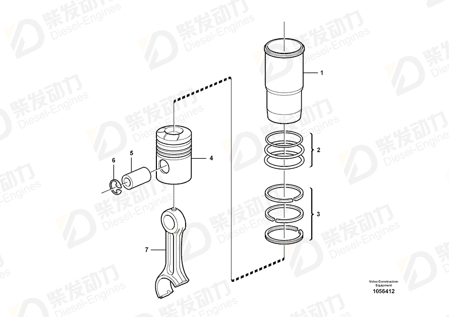 VOLVO Cylinder liner kit 21330684 Drawing