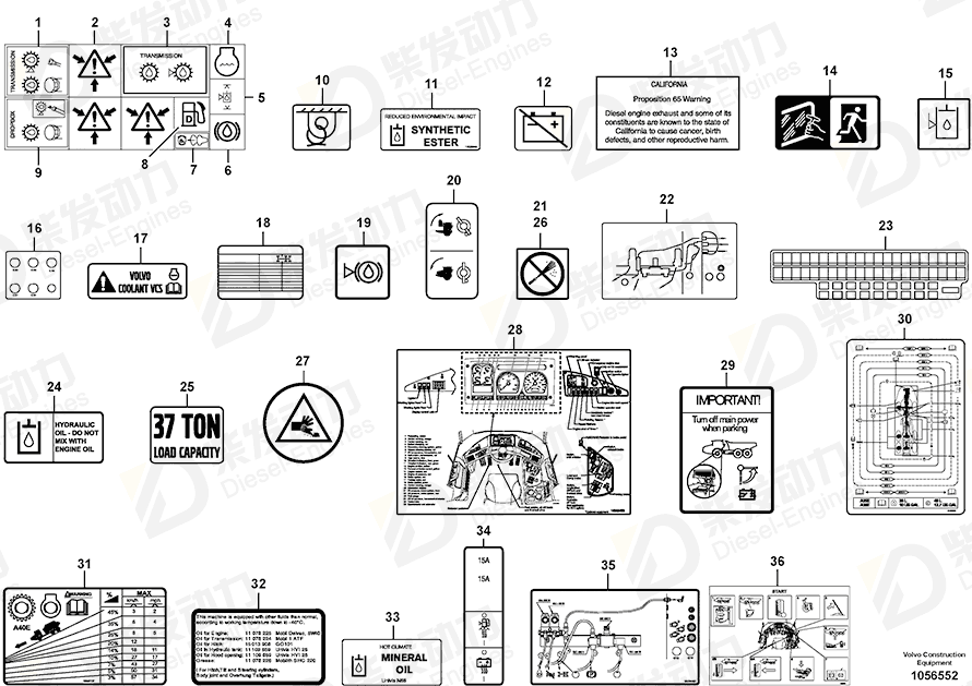 VOLVO Decal 15075003 Drawing