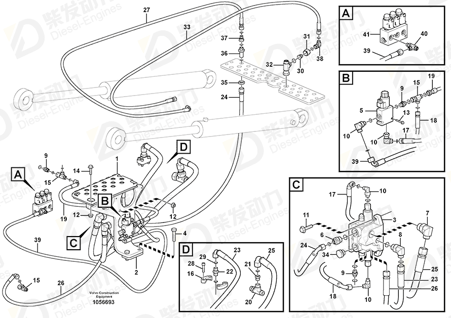 VOLVO Hose assembly 937657 Drawing