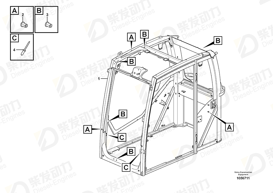 VOLVO Cab 17203526 Drawing