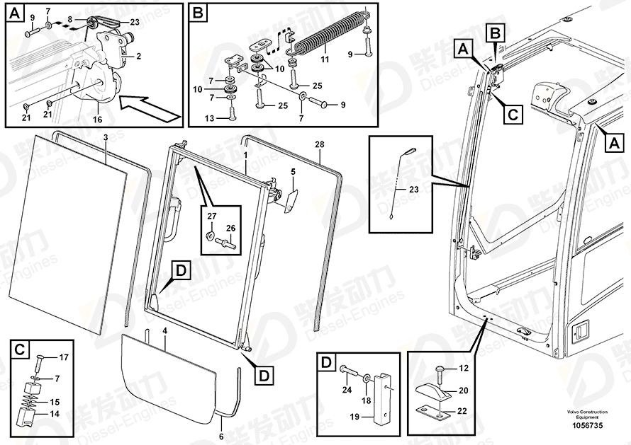 VOLVO Rubber block 15106717 Drawing