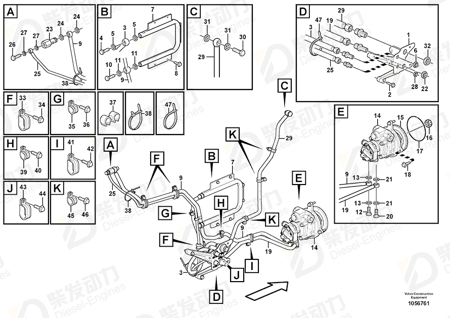 VOLVO Fuel pipe 15186198 Drawing