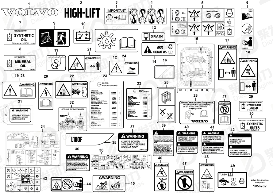 VOLVO Decal 4952169 Drawing