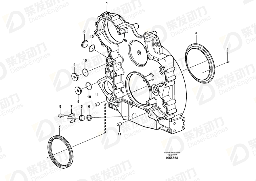 VOLVO Crankshaft seal 1543896 Drawing VOLVO Crankshaft seal 1543896 Drawing