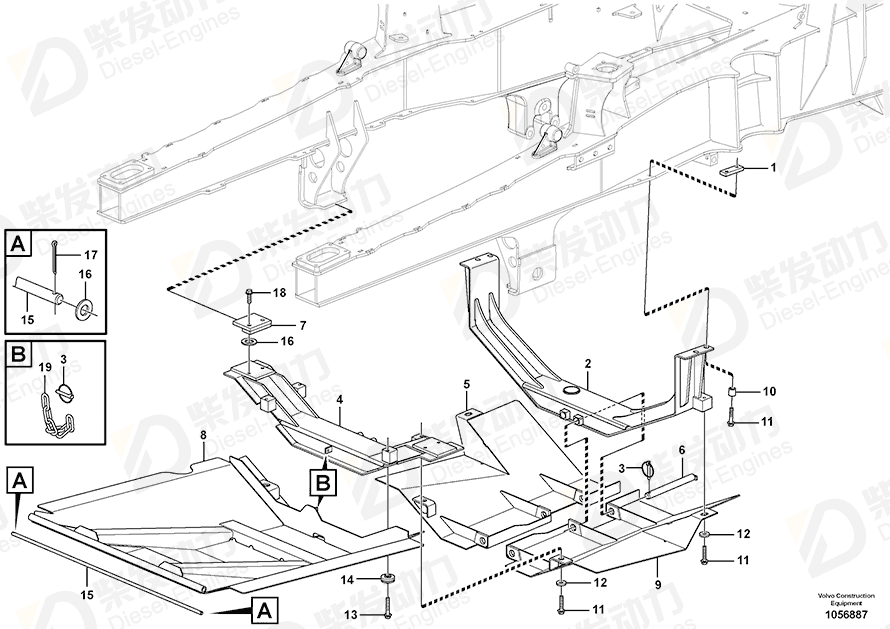 VOLVO Protecting plate 11195041 Drawing VOLVO Protecting plate 11195041 Drawing