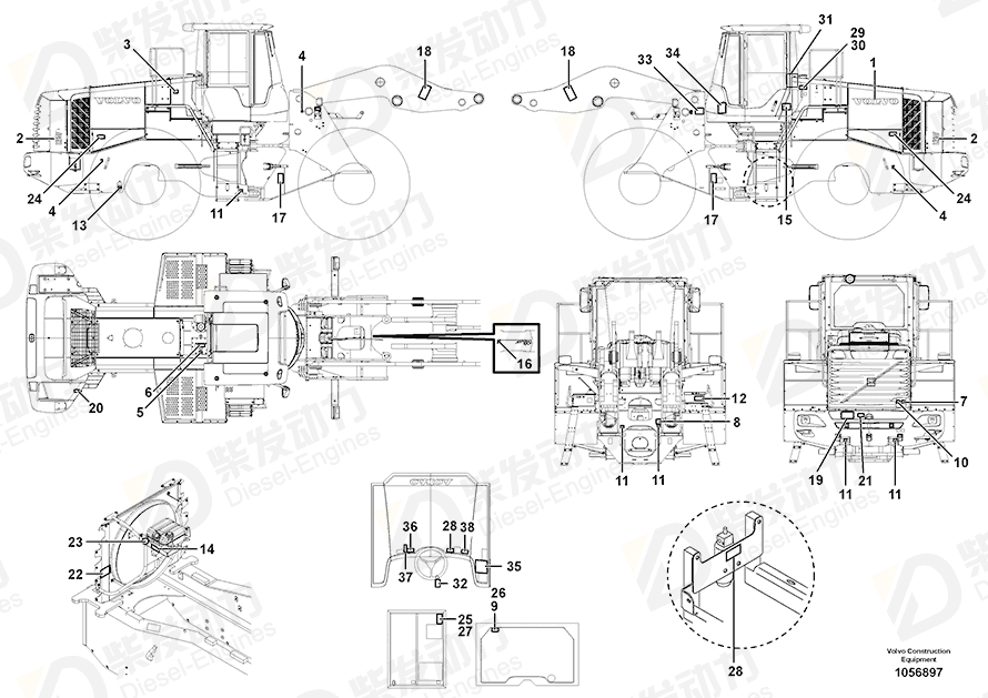VOLVO Decal 11413640 Drawing