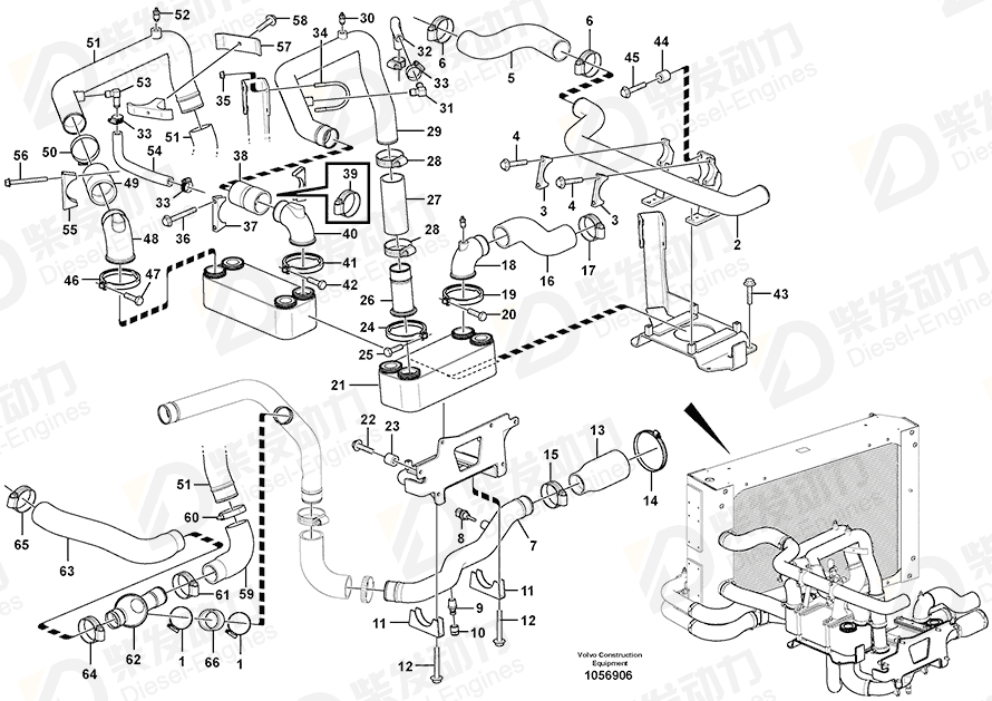 VOLVO Hose 16813725 Drawing