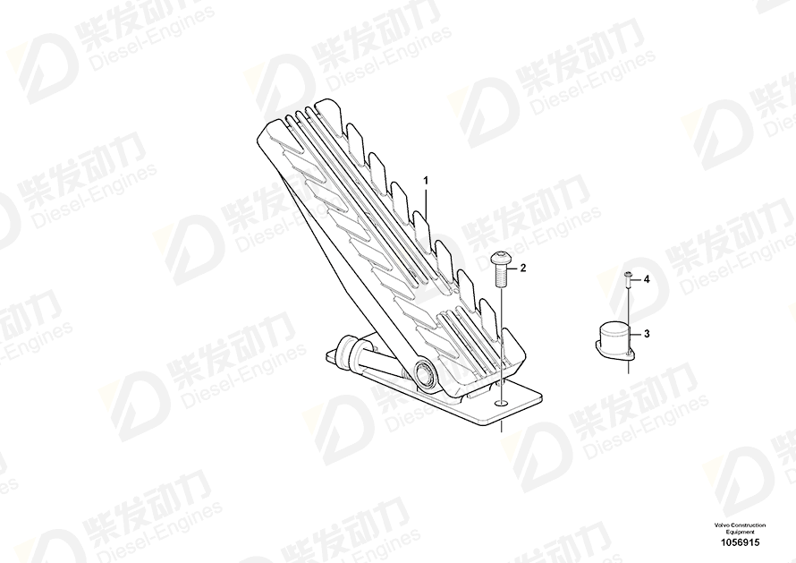 VOLVO Accelerator Pedal 15166756 Drawing VOLVO Accelerator Pedal 15166756 Drawing