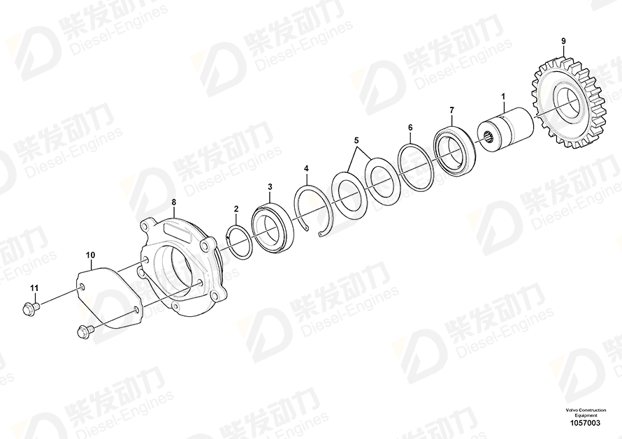 VOLVO Bearing housing 15054375 Drawing