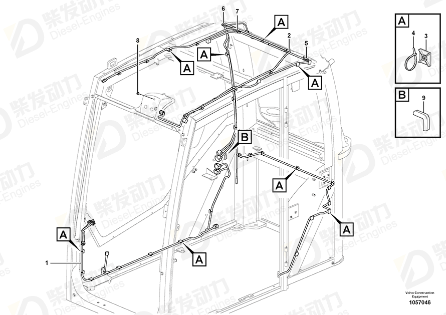 VOLVO Cable harness 15023541 Drawing VOLVO Cable harness 15023541 Drawing