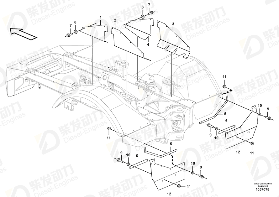 VOLVO Wheel housing plate 16821001 Drawing