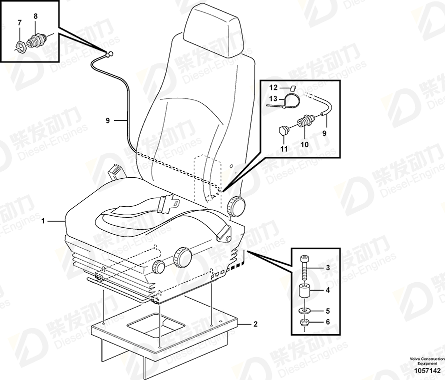 VOLVO Bulkhead grommet 11197695 Drawing