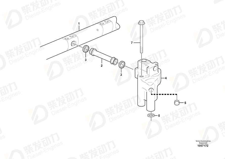 VOLVO Outlet pipe 20591851 Drawing VOLVO Outlet pipe 20591851 Drawing