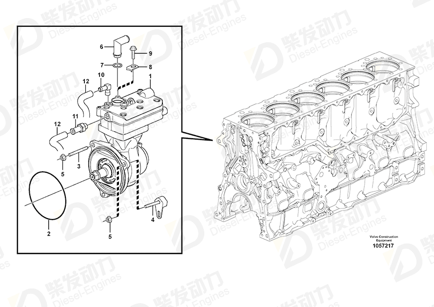 VOLVO Air compressor 21353433 Drawing