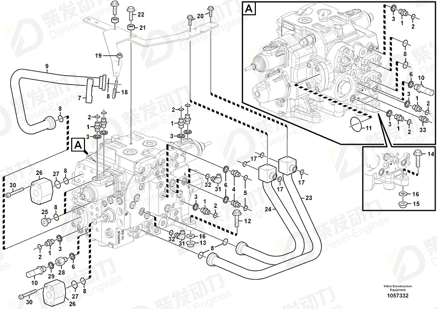 VOLVO Elbow nipple 935537 Drawing