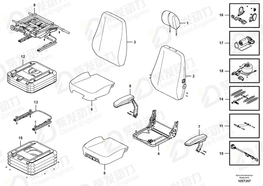 VOLVO Arm rest 14555895 Drawing