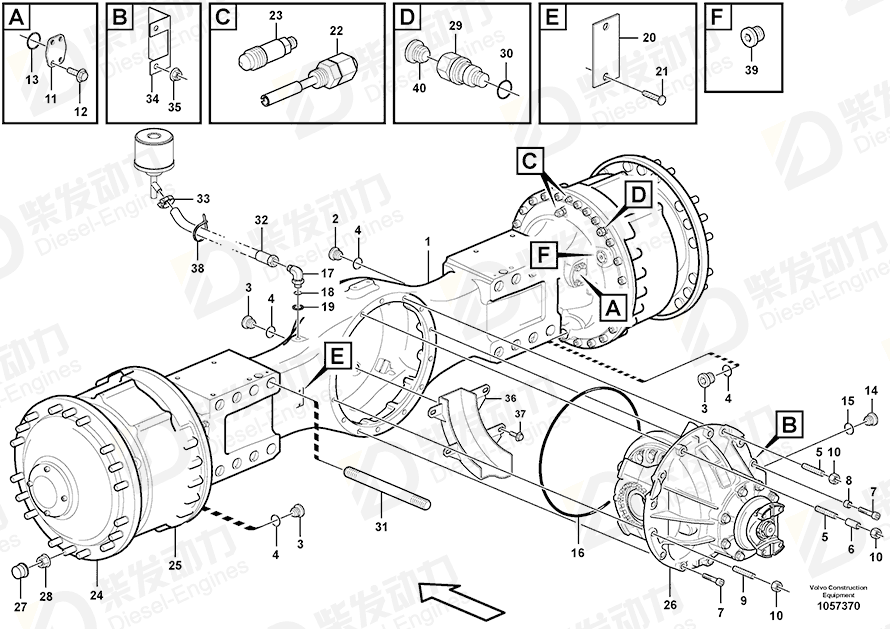 VOLVO Spacer sleeve 11102959 Drawing