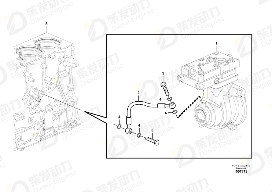 VOLVO Pressure hose 15032763 Drawing