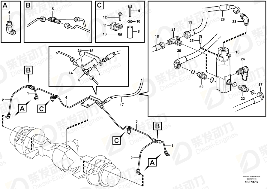 VOLVO Hose assembly 16801333 Drawing