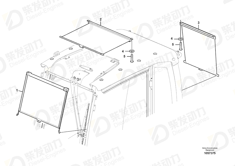 VOLVO Sun visor 14558388 Drawing